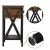 VECELO End Side Table, Nightstand Storage Shelf with Bin Living Room, Bedroom, Lounge, Sofa Couch, Engineered Wood, Blue, X-Design Furniture
