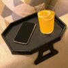 CLEVER BEAR Sofa Arm Clip Table,Sofa Armrest Tray Armrest Tray Table Drinks Snacks Holder(Black)