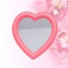 Vosarea Makeup Mirror Heart Shape Wall Desktop Mirror Cosmetic Vanity Mirror for Women Ladies Friends Gift (Pink)
