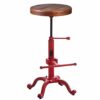 Topower Industrial Retro Vintage Farm Wooden Tractor Stool Kitchen Swivel Height Adjustable bar Stool (Copper)