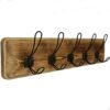 WRIGHTMART Rustic Wooden Coat Rack, Wall Mounted 5 Hook, Home Wall Décor, for Entryway, Kitchen, Bedroom, Bathroom, Hat, Towel, Backpack Hanger,