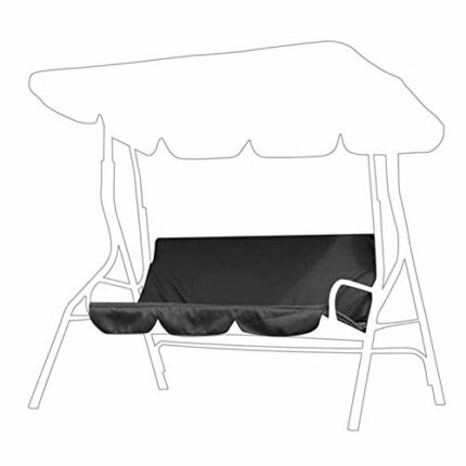 Swing Cushion, Multiple Colour Swing Waterproof Cushion Replacement 3‑Seat Chair Seat Cover for Outdoor Swing(black)