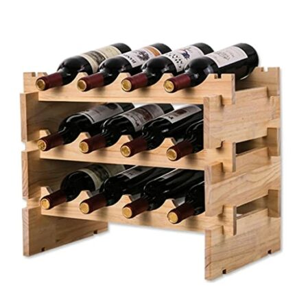 MGWYE Classical DIY Wooden Wine Bottles Holder Wine Storage Rack Stand Storage Rack Bar Drinking Display Shelf Free Combination