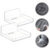 Cabilock 2 Pcs Acrylic Floating Wall Shelves Small Wall Shelf Speaker Stand for Security Cameras Baby Monitors Speakers
