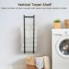 Towel Rack, Bathroom Towel Holder, Wall Mounted Towel Holder, Rolled Up Towel Wall Holder, Stainless Steel Organizer for Rolled Towels, 2-Bar Rol