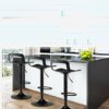 DINGZZ Hydraulic Bar Stool Dining Chairs with Backrest 360° Swivel Adjustable Height PU Upholstered Seat Assembled Pub Home (Color : Svart)