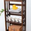 ARPHASLE End Table with Storage Shelf Basket, Narrow Bedside Table, Slim Coffee Tables, Solid Oak Wood,Classic Nightstand, Sofa Table for Living