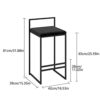 RTYHN Set of 2 Bar Stools, Velvet Bar Stools Kitchen Counter Chairs Upholstered 65 cm with Backrests, Footrest for bar living room balcony Pub Ch