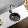 Bath Fixtures Black Round Sink Kitchen 304 Stainless Steel Sink Round Single Sink Bathroom Round Washbasin Washing Vegetables And Dishwashing Poo