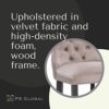 PS Global Adrianna Barstool, Comfortable and Stylish Fabric With Chrome Knockerback Luxurious Upholstery, Velvet Barstool, Easy Clean Fabric, Mod