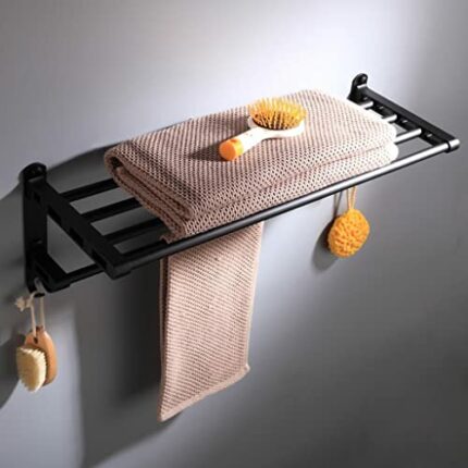 HIGOH Towel Rack Aluminum Bathroom Accessories Towel Rack, Towel Holder, Wall Mounted Towel Hanger Bathroom Hardware