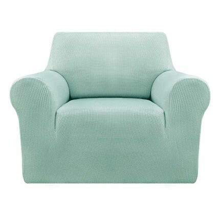 Deconovo Sofa Cover Fitted Spandex Sofa Furniture Protector Slipcover Jacquard Stretch Anti-wrinkle Slip Resistant Couch Cover(Chair, Lake Blue)
