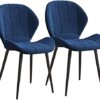 Kitchen Dining Room Furniture Chairs Kitchen Chairs Set Of 2 Velvet Seat Dining Chairs with Backrest Metal Legs for Lounge Living Room Corner Cha