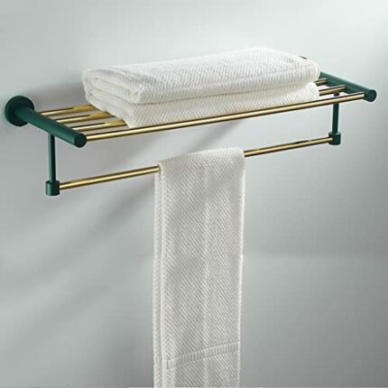 HIGOH Towel Racks, Bathroom Towel Rack Wall Mounted Towel Holder,All Copper Light Bath Towel Rack,Wall-Mounted Bathroom Rack Towel Holder