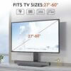 Universal TV Stand - Table Top TV Stand for 27-55 inch LCD LED TVs - 9 Level Height Adjustable TV Base Stand with Tempered Glass Base & Wire Mana