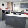 Berlioz Creations CP8BG 2 door kitchen base cabinet High Gloss Grey 80 x 52 x 83 cm