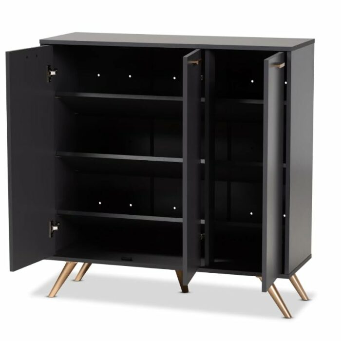 CHUNYU Home Hallway Finished Wood 3-Door Shoe Cabinet Home Furniture Storage Cabinet