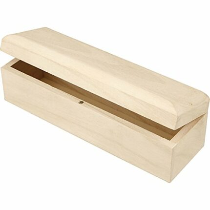 CREATIV 577330 1-Piece Wooden Oblong Box Magnetic Catch Lift Up Lid, Wood