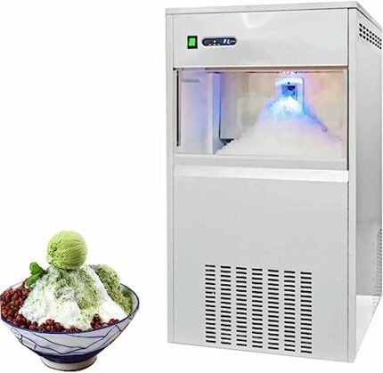 Ice Cube Makers, Commercial Snowflake Ice Maker,Snow Cone Machine 44-550LBS/24H, Food Grade Stainless Steel Snow Cone Maker, Freestanding Flake I