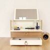 BVDSG Tatami Mini Bay Window Dressing Table Small Apartment Wood Cosmetic Case Small Portable Organizer Makeup Case