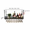 Ceiling Mounted Wine Bottle Holder Hanging Single Layer Industrial Hanging Wine Glass Holder Adjustable Height Home Ceiling Decoration Shelf for
