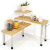 3 Tier Spice Rack with Hooks, Space Saving Organizer Corner Shelf, Free Standing Spice Racks, Adjustable Display Shelves for Kitchen storage, Sto