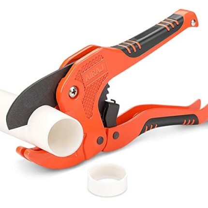 AIRAJ PVC Cutter Heavy Duty Ratchet-Type Pipe Cutter,for Cutting Outer Diameter 42 mm PVC PPR Plastic Hoses and Plumbing Pipes,for Electrician,Ma