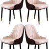 dining chair Kitchen Dining Room Furniture Chairs Modern Kitchen Dining Chair Set Of 4,Modern PU Leather High Back Padded Soft Seat Living Room L