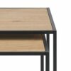 Amazon Basics Martin Nest of 2 End/Side Tables, Set of 2, 50 x 50 x 45 cm, Brown Oak-Effect with Black Legs(Previously Movian brand)