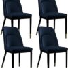 dining chair Kitchen Dining Room Furniture Chairs Dining Chairs Set Of 4 PU Leather High Back Soft Seat Retro Lounge Chairs Carbon Steel Frame Li