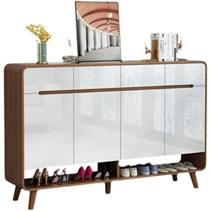 ZCMEB Multilayer Display Shoerack Wood Assembly Narrow Bedroom Shoe Rack Entryway Stackable
