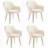 dining chair Kitchen Dining Room Furniture Chairs Dining Chairs Set Of 4 Living Room Armchair Modern Leather High Back Padded Soft Chairs Metal L