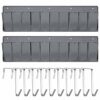 Berlune 2 Pcs RV Shoe Pockets RV Shoe Storage Organizer 44.1 Inches Hanging Shoe Pockets Hanging Bedside Storage Pockets with 10 Sturdy Hooks for