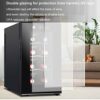 Wine Cooler Refrigerator, 8 Bottle Wine Fridge Small, Countertop Wine Cooler with Digital Temperature Control, Mini Freestanding Wine Cellars Gla