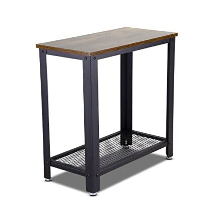 KOVOME Industrial Console Table for Living Room with Mesh Shelves, Side Table, Corridor, Hallway, 23.6"x 11.8"x 23.6"