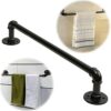 Black Retro Wall-Mounted Bath Towel Rail Bar,Industrial Pipework Towel Rack Bathroom Single Towel Holder,Accessory For Bathroom Kitchen Lavatory,