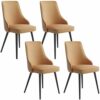 dining chair Kitchen Dining Room Furniture Chairs Dining Chairs Set Of 4,Kitchen Leather Chairs Iron Skeleton Adjustable Feet with Backrest Padde