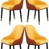 dining chair Kitchen Dining Room Furniture Chairs Modern Kitchen Dining Chair Set Of 4,Modern PU Leather High Back Padded Soft Seat Living Room L