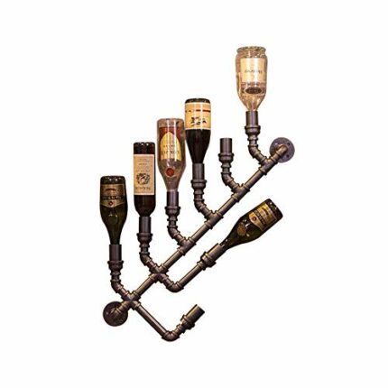 NEOCHY Wine Rack Modern Wall-Mounted Metal Wrought Iron Decoration Kitchen Restaurant Bar Wine Bottle Display Stand Can Store Bottles Display