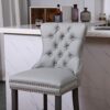 PS Global Adrianna Barstool, Comfortable and Stylish Fabric With Chrome Knockerback Luxurious Upholstery, Velvet Barstool, Easy Clean Fabric, Mod