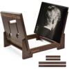 TUUGOTOUU Vinyl record storage holder Bamboo Record display stand Store and display up to 50 7"-12" LP albums DVDs or CDs Display Shelf suitable