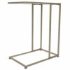 C Shaped Side Table, Sofa End Table with Gold Metal Frame Coffee Snack Table Laptop Holder Table Bedside Table Modern Open Type Under Bed Table C