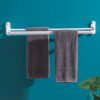 Towel Rack Aluminum Towel Rail Double pole Towel Holder Wall Mounted Bathroom Kitchen Accessories White paint surface Screws Mounting