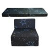 BYBYME Fold Out Guest Chair Z Bed Futon Sofa Comfortable Supreme Quality Foam for Adult and Kids Lounger Mattress (Star Moon)