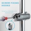 OFFO Shower Head Holder, Adjustable 18-25mm Diameter Hand Shower Holder Bracket for Slide Bar,Detachable Slider Clamp Bathroom Replacement, 360 D
