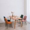 Velvet Dining Chairs Set Of 4 Black Metal Legs Lounge Chairs for Living Room Office Restaurant (Color : Grey)