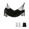 YAERSI Double Boho Macrame Hammock With Elegant Tassels For Patio, Yard, Beach Wedding Decor, Outdoor And Indoor Up To 450lbs Include Tie Ropes A