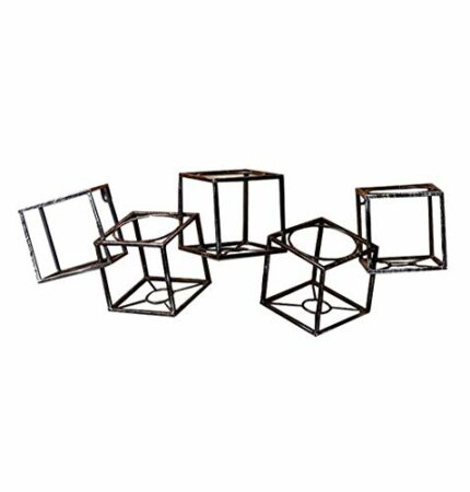 EYLINK Wine Racks,Vintage Wall Wine Racks Bottle Holder Metal Bar - Industrial Floating Shelves Storage Organizer - Wall Mount Rustic Wine Shelf