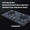 Wgwioo Gas Cooktop, 2 Burners Gas Hob, Black Tempered Glass Gas Cooktop, Built-In Gas Hob,liquefied gas