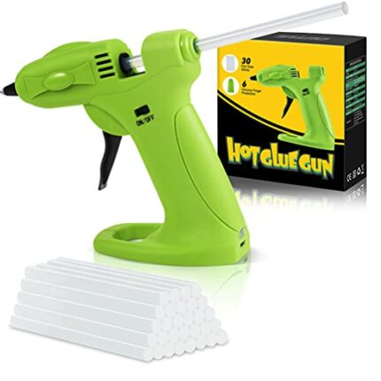 Cordless Hot Met Glue Gun - Mini Hot Glue Gun USB Rechargeable with 2600mAh Lithium Battery 30pcs Glue Sticks(7x140mm) for DIY Arts Crafts Gift H
